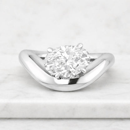 14k Solid Gold Bezel Diamond Promise Ring Dainty Round Solitaire Minimalist Engagement Ring

