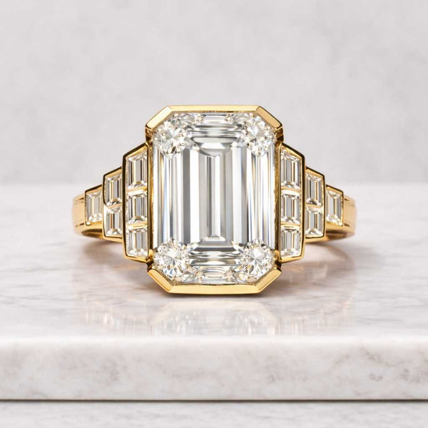 14k Solid Gold Braided Solitaire Ring