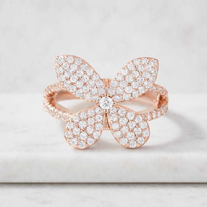 14k Solid Gold Butterfly Ring 