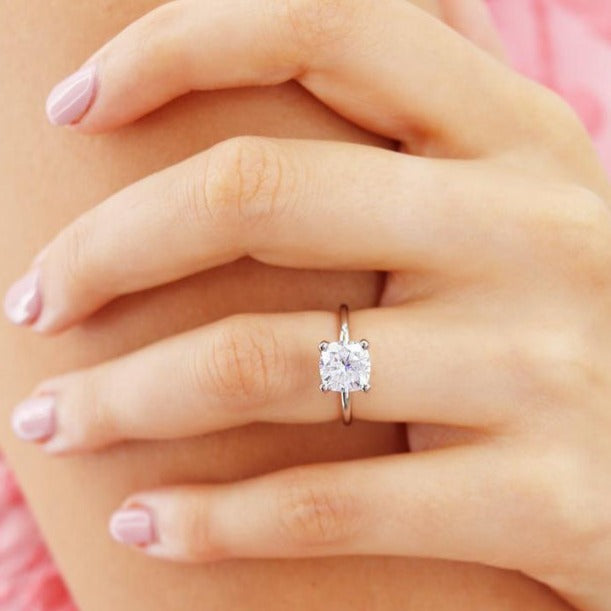 14k Solid Gold Dainty Engagement Ring