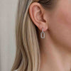 925 Sterling Silver Paperclip Link Drop Hoop Earrings