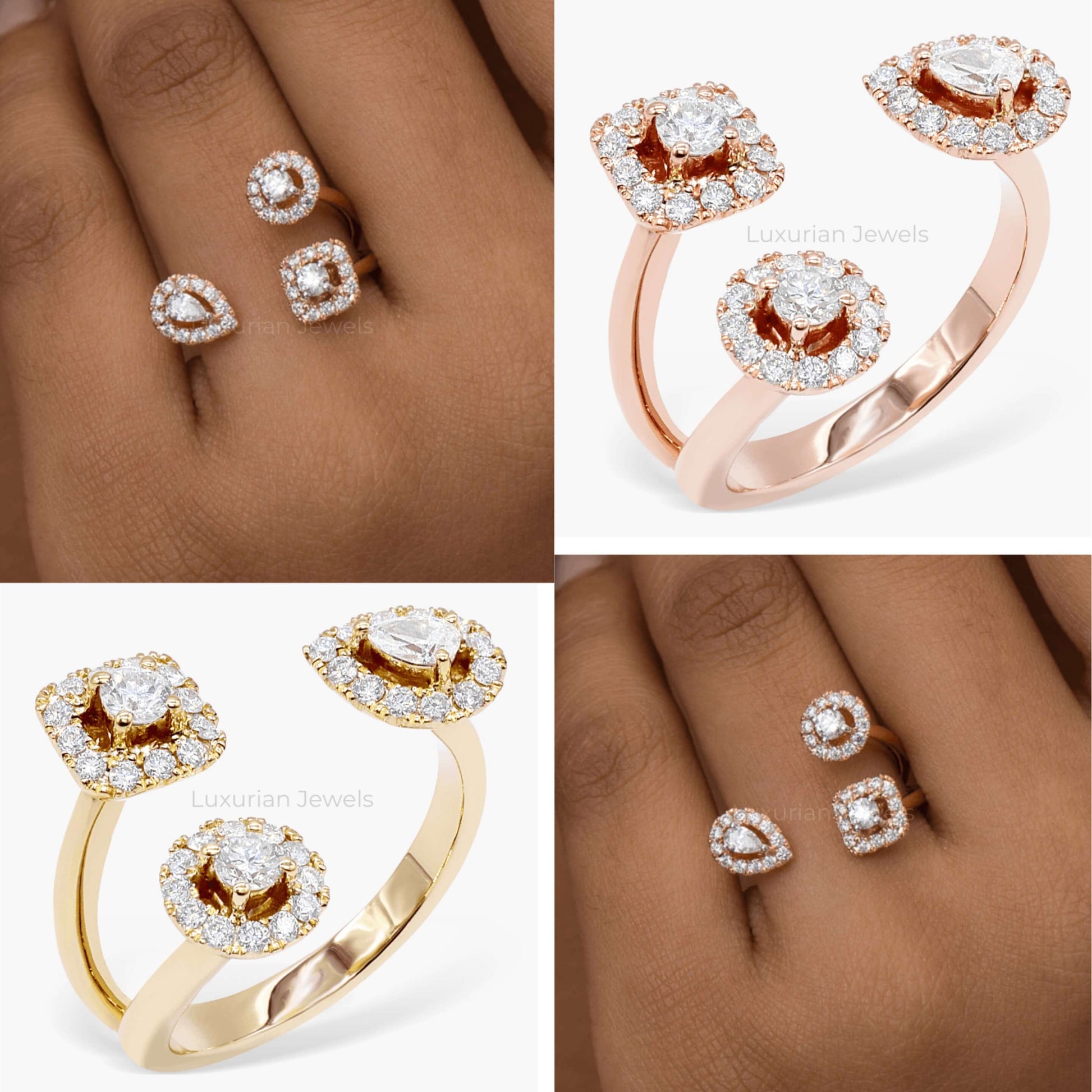 14k Solid Gold Diamond Band for Women, Dainty Stackable Band