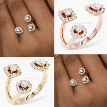 14k Solid Gold Diamond Band for Women, Dainty Stackable Band