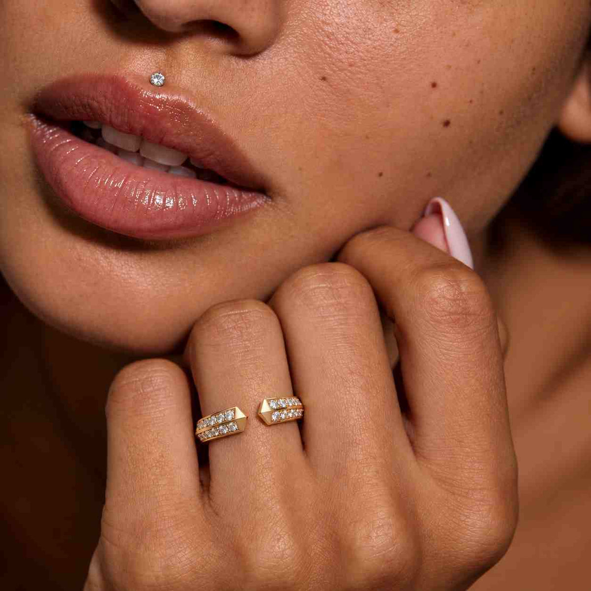 14k solid gold diamond cuff ring, open wrap wedding band for women, pavé stacking ring, dainty minimalist gold jewelry, handmade gift
