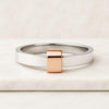 18k White Gold Dome Wedding Band