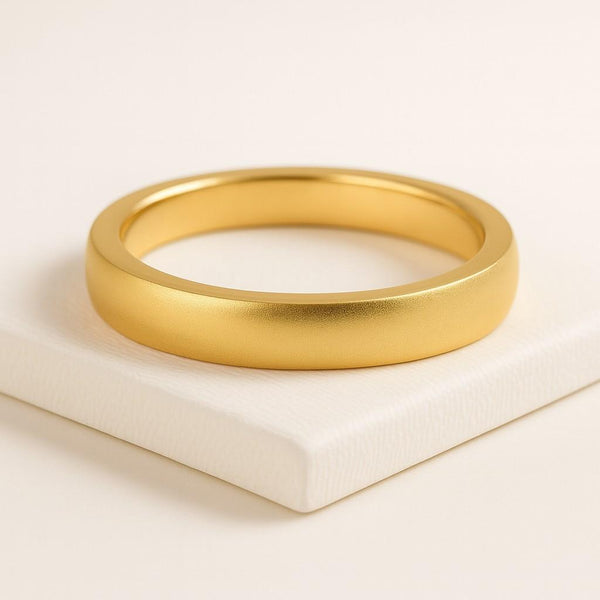 14k Solid Gold Flat Wedding Band – Handmade Comfort Fit Ring for Men & Women, Matching Couples Band, Engraved Polished Commitment Ring
