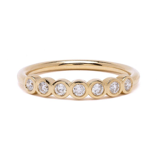 14k Solid Gold Half Eternity Diamond Wedding Ring
