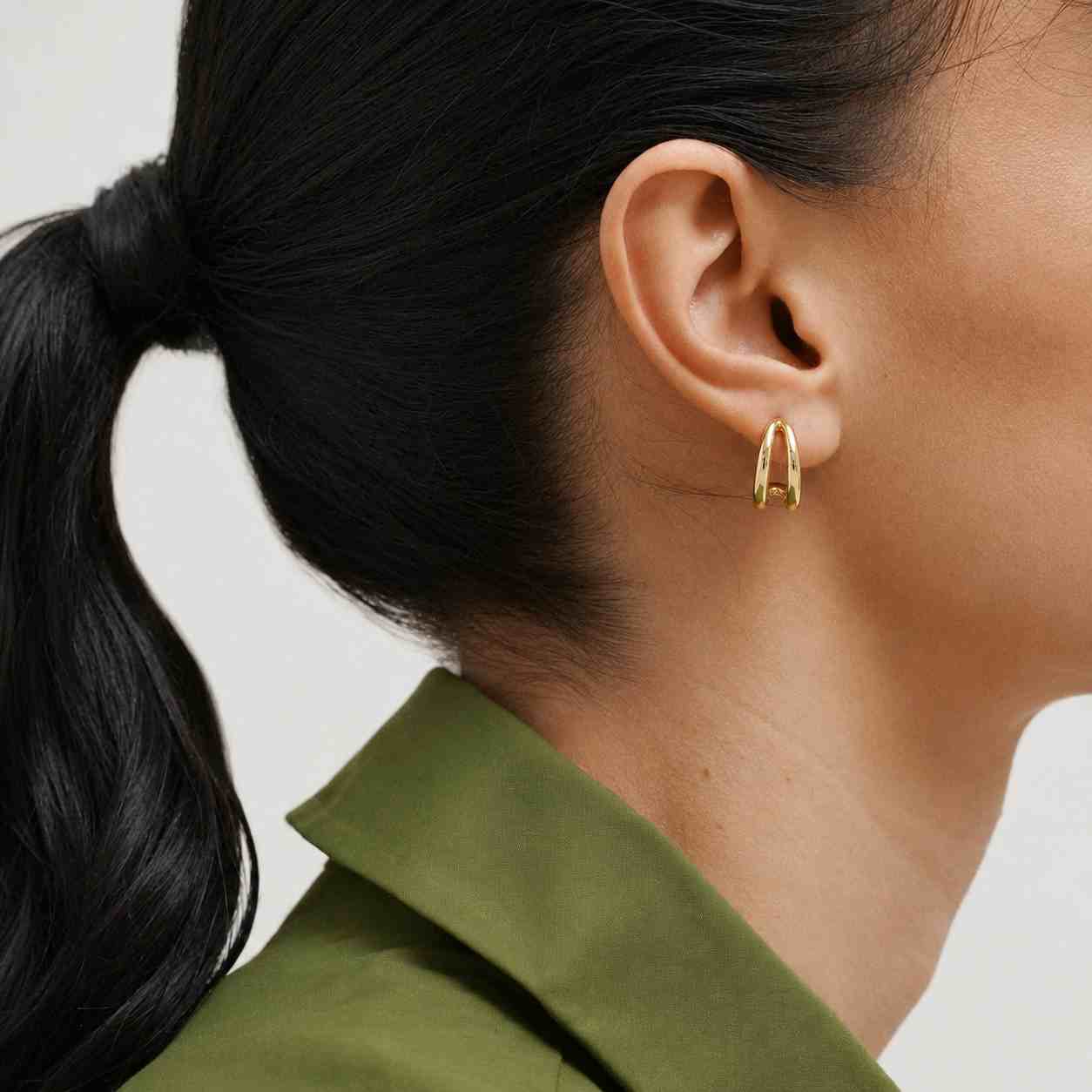 14k Solid Gold Huggie Hoop Earrings