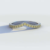 14k Solid Gold Lab Diamond Chevron Stackable Ring