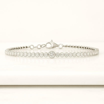 14k Solid Gold Lab Grown Diamond Bangle Bracelet