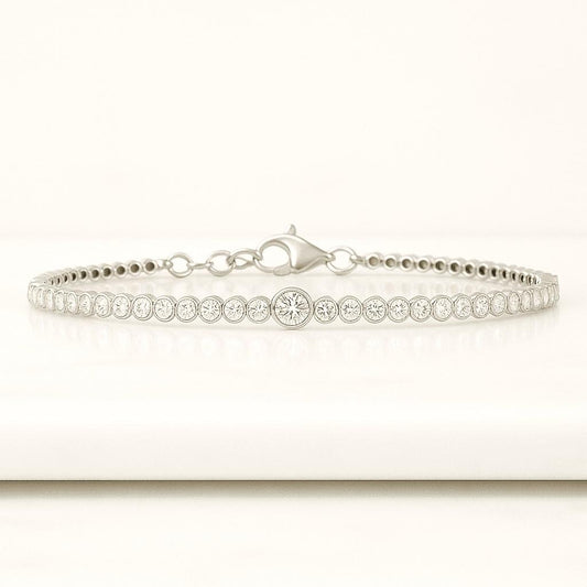 14k Solid Gold Lab Grown Diamond Bangle Bracelet