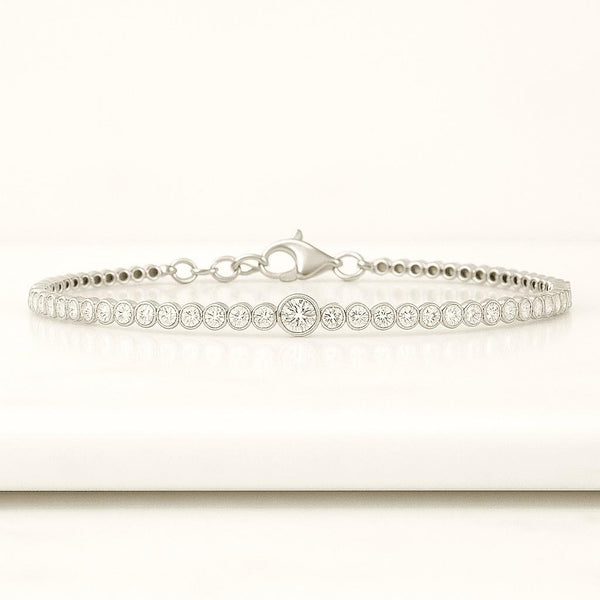 14k Solid Gold Lab Grown Diamond Bangle Bracelet