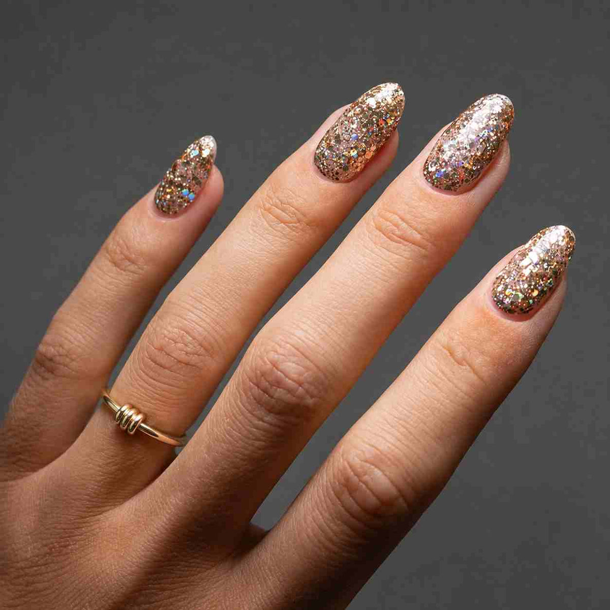 14k solid gold multi link ring set, handmade stacking rings
