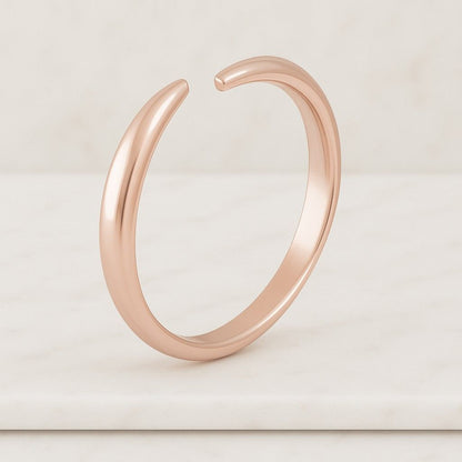 14k Solid Gold Open Wedding Band Minimalist Gap Ring for Women Real Lab Diamond Open Wedding Band Unique Gap Ring for Engagement Ring