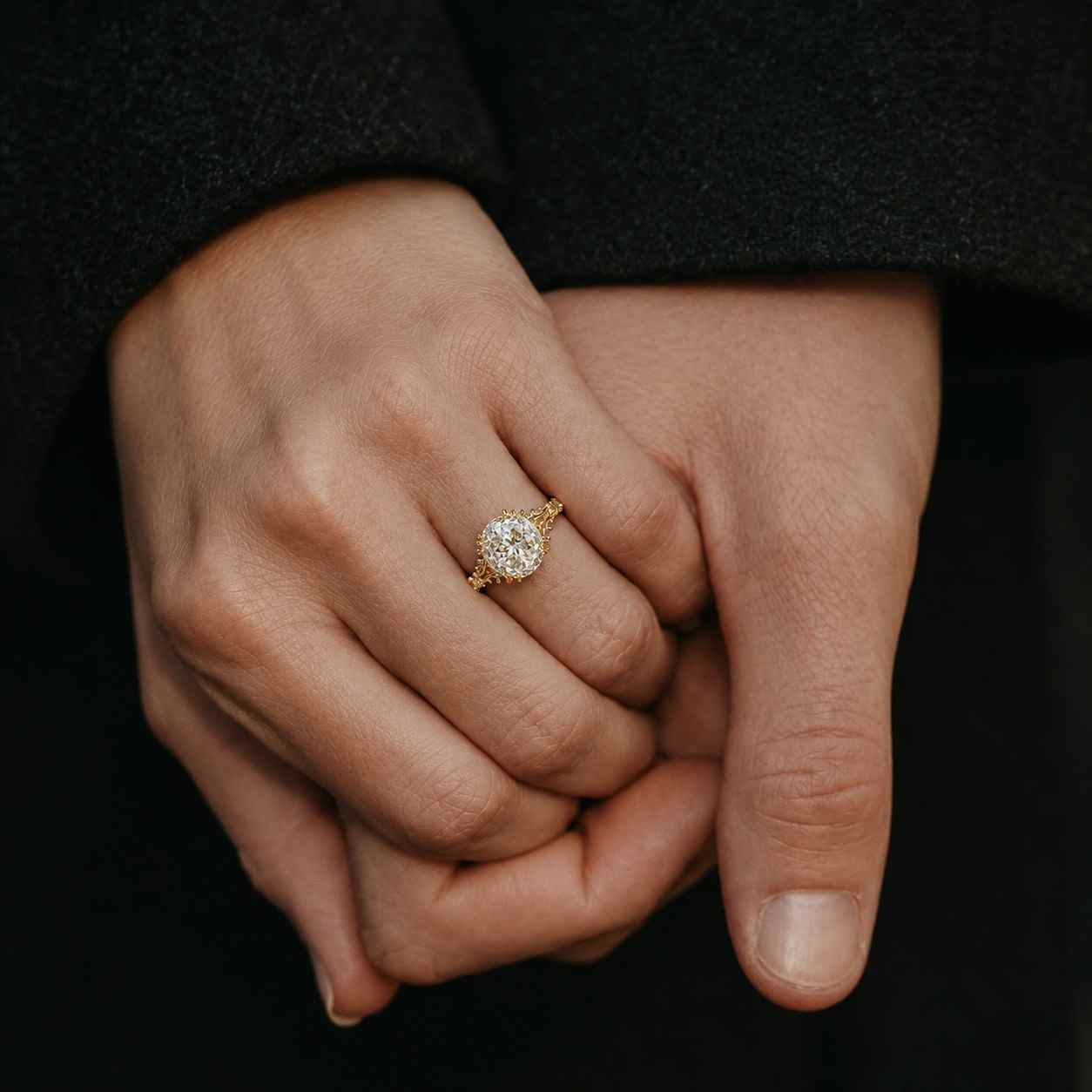 14k solid gold open wedding ring for engagement ring stackable open gap ring for main ring lab grown diamond wedding matching band
