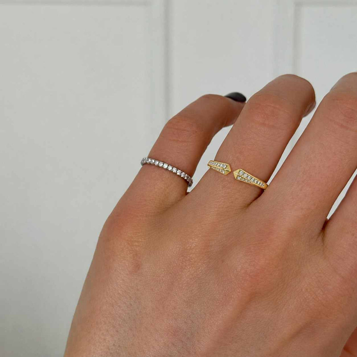14k Solid Gold Open Wedding Ring for Engagement Ring Stackable Open Gap Ring for Main Ring Lab Grown Diamond Wedding Matching Band
