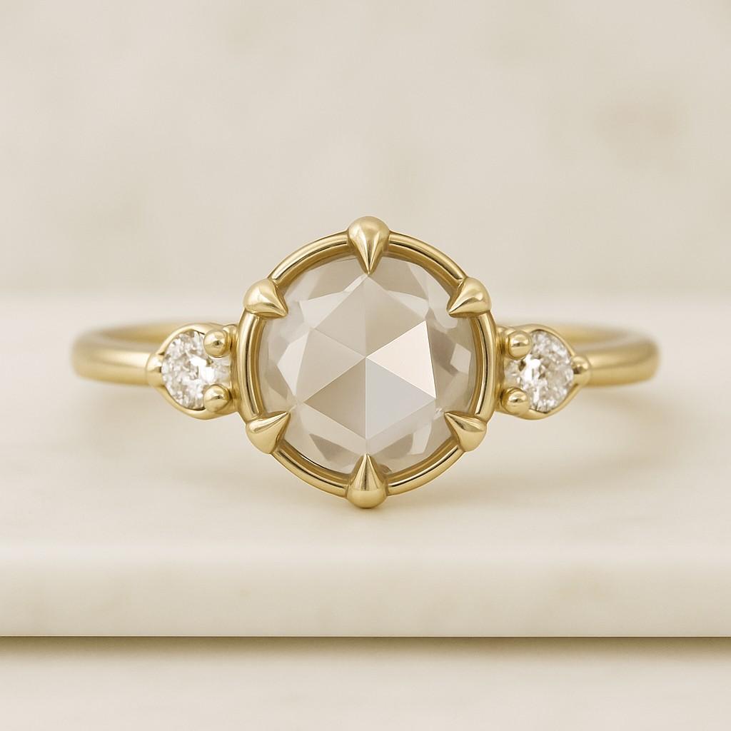 14k Solid Gold Oval Moissanite Engagement Ring - Wedding Promise Ring Gift
