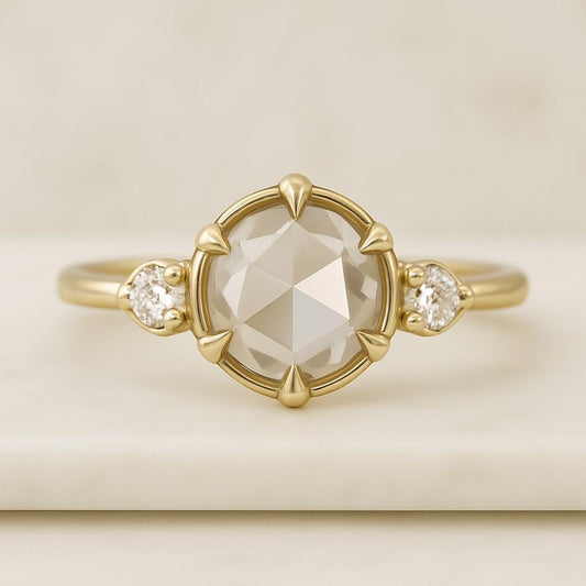 14k Solid Gold Oval Moissanite Engagement Ring - Wedding Promise Ring Gift
