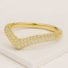 3 Row Diamond Curved Wedding Band