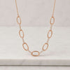 Oval Link Lab Grown Diamond Chain Necklace in Yellow Gold
