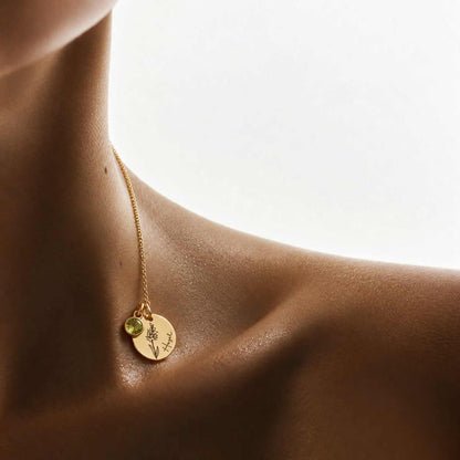 14k Solid Gold Peridot Necklace 5mm, 14k Peridot Pendant, Green Chain charm , Dainty Necklace, August Birthstone, Gift for her
