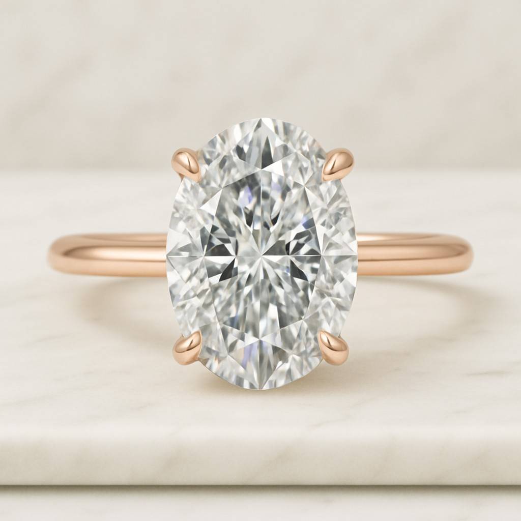 14k Solid Gold Ring Anniversary Gift Ring Oval Cut Moissanite Engagement Ring Oval Solitaire Moissanite Ring