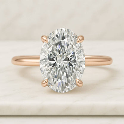 14k Solid Gold Ring Anniversary Gift Ring Oval Cut Moissanite Engagement Ring Oval Solitaire Moissanite Ring