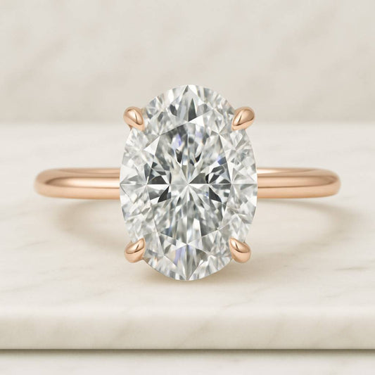 14k Solid Gold Ring Anniversary Gift Ring Oval Cut Moissanite Engagement Ring Oval Solitaire Moissanite Ring