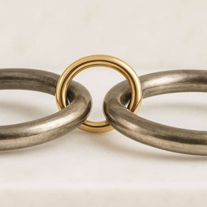 14k Solid Gold Ring Gold Cuban Chain Rings 14K Solid Gold Chain Ring