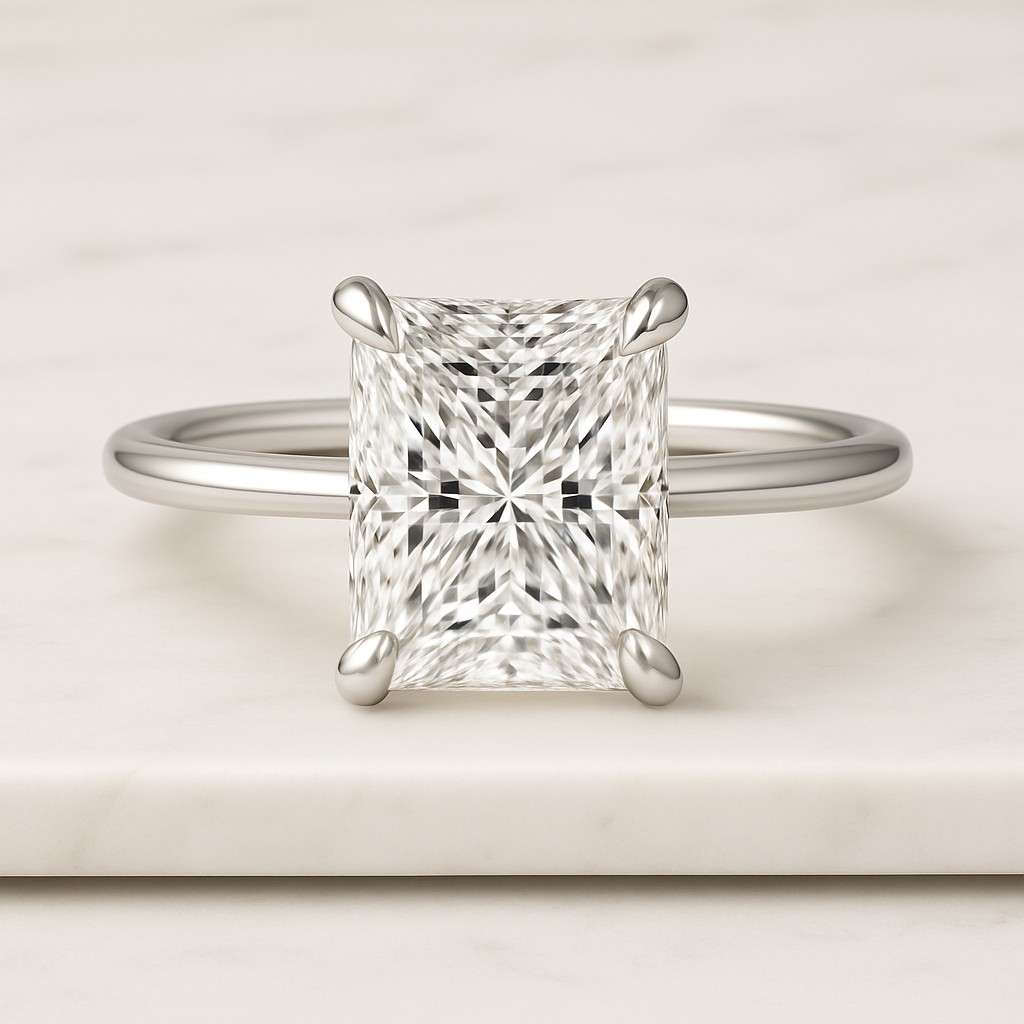 14k solid gold ring lab grown diamond band bridal jewelry