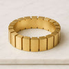 14k Yellow Gold Ridged Men's Band For Birthday Gift