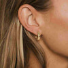 14K Solid Gold Rope Hoop Earrings Gold Huggie Hoops