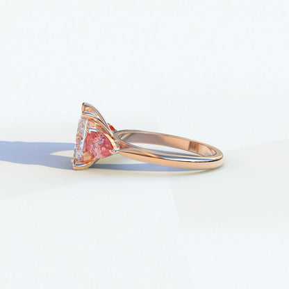 14k Solid Gold Three Stone Ring
