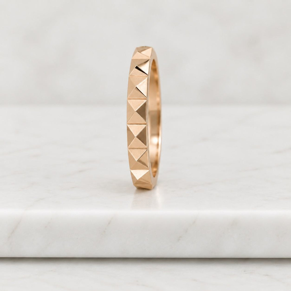 14k solid gold vintage patterned band ring, geometric faceted ring, stackable rings for women, love valentine's day, wedding, gift ideas
