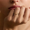 Curved Wave Wedding Band in Solid Yellow Gold
