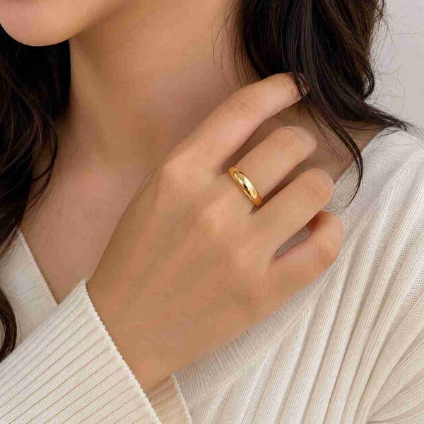 14k Solid Gold Wedding Band - 1.5mm Extra Thin Classic Dome
