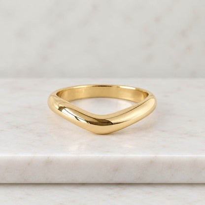 14k Solid Yellow Gold Domed Wedding Band | 2mm - 8mm Gold Ring | Classic Dome Comfort Fit Wedding Band | Men and Women's Engraved Ring
