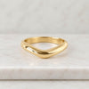 14K Yellow Gold Curved Dome Band Ring