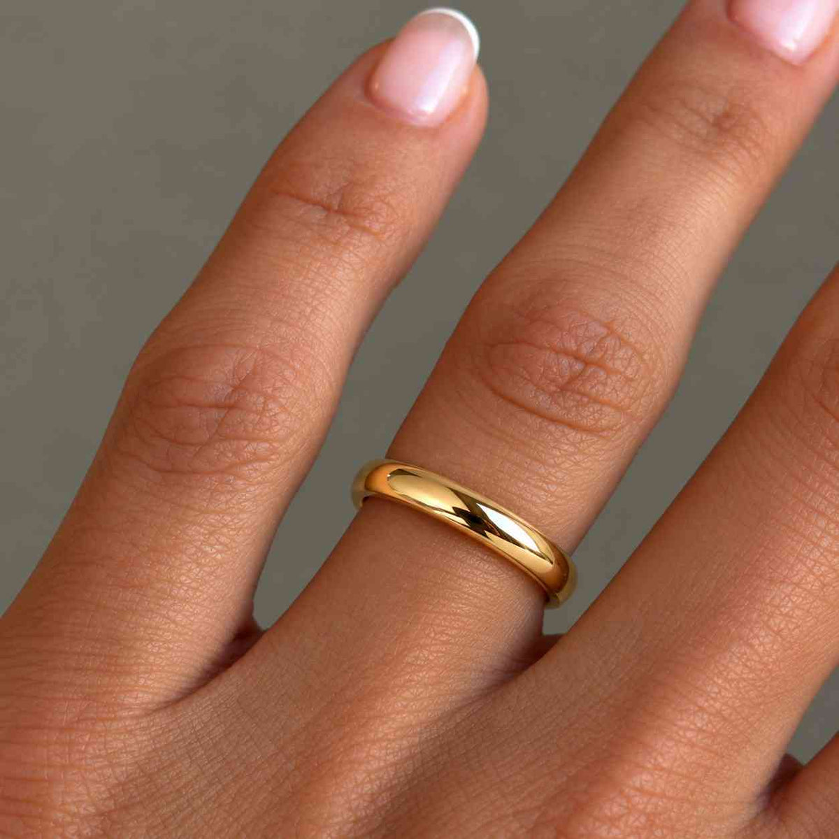 14k solid yellow gold domed wedding band | 2mm gold ring | classic dome comfort fit wedding band | men and women's engraved ring
