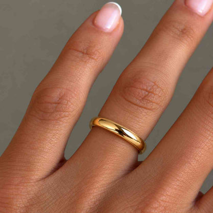 14k Solid Yellow Gold Domed Wedding Band | 2mm Gold Ring | Classic Dome Comfort Fit Wedding Band | Men and Women's Engraved Ring
