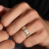 14K Yellow & White Gold Matte Wedding Band