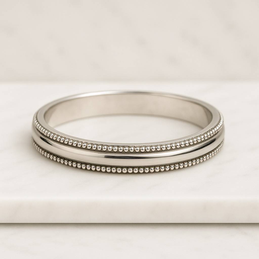 14k Solid Yellow Gold Milgrain Wedding Band • MILGRAIN • POLISHED • Classic Wedding Rings for Men and Women • Custom Engraving • 2-8mm Width