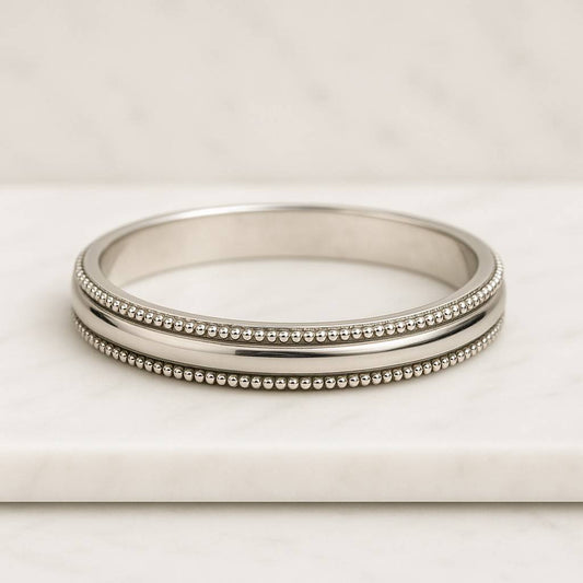 14k Solid Yellow Gold Milgrain Wedding Band • MILGRAIN • POLISHED • Classic Wedding Rings for Men and Women • Custom Engraving • 2-8mm Width