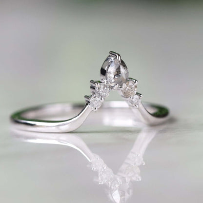 14k Unique Nesting Wedding Band Women