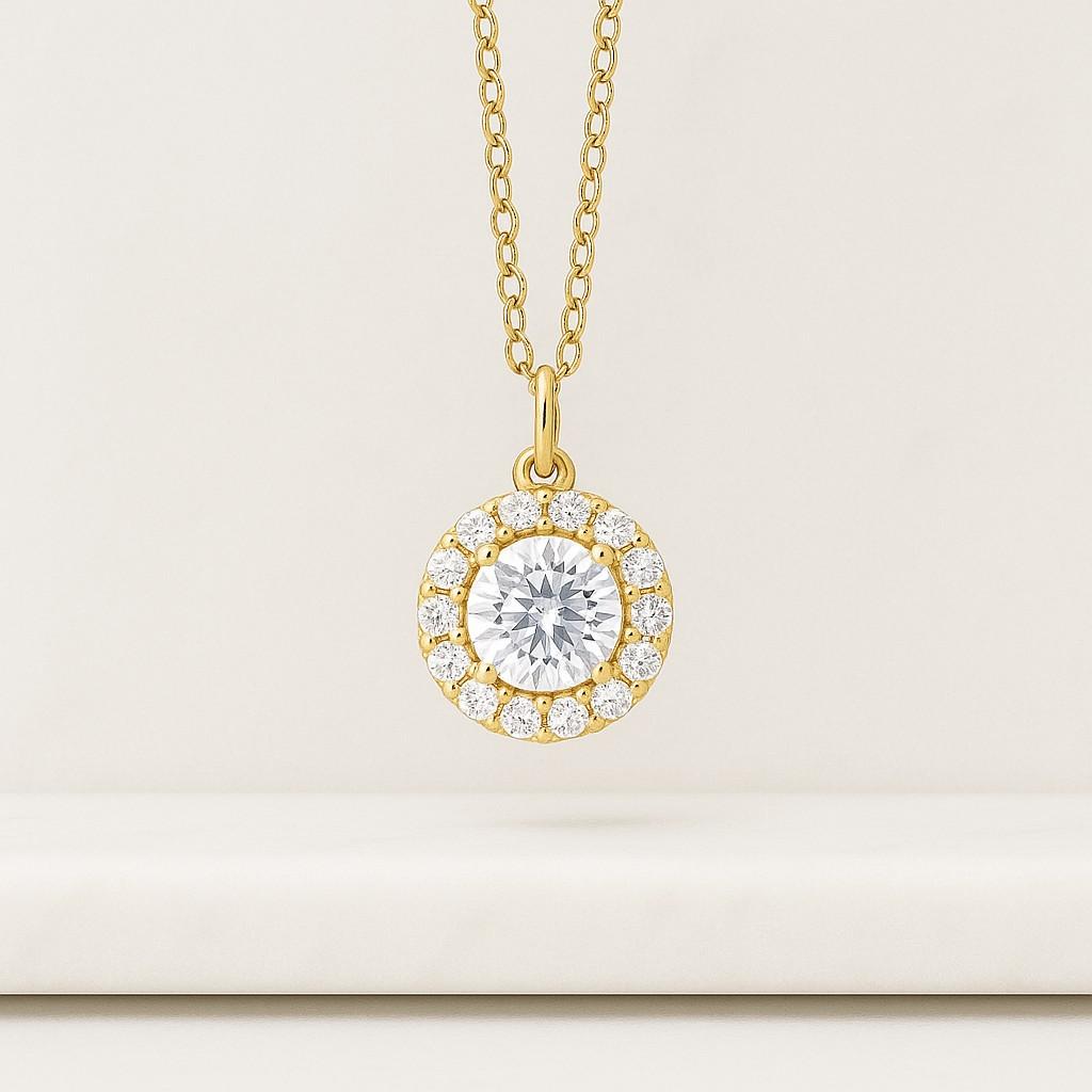 14k White Gold Pendant Necklace Charm Necklace For Woman