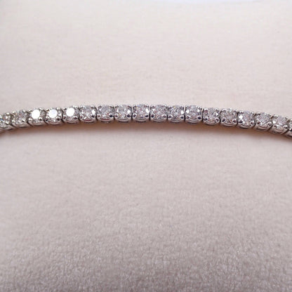 14k White Gold Round Cut Moissanite Tennis Bracelet All Sizes