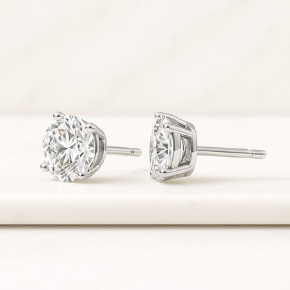 14k White Gold Womens earrings Gold over Diamond Earrings Everyday Earring