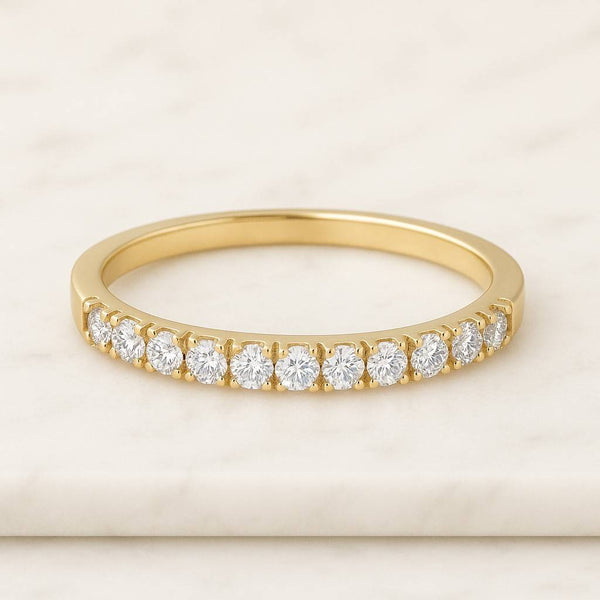 18k Yellow East-West Oval Curved lab Grown Diamond Engagement Ring