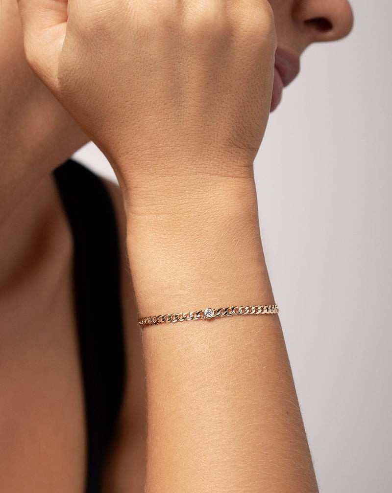 14k Yellow Gold Chain Bracelet Lobster claw Closure