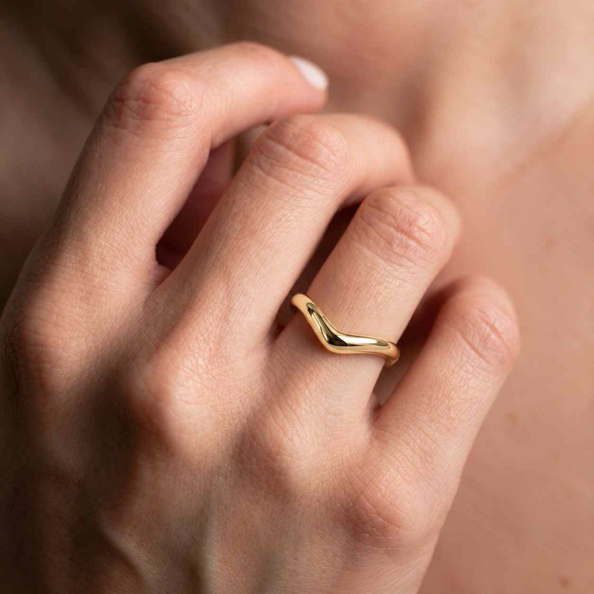 14k yellow gold classic wedding band – dome comfort fit ring
